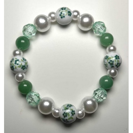 Bracelet MISS CELTIC Création Perle Aventurine Céramique Vert