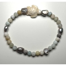Bracelet MISS CELTIC Création Amazonite perle et Tortue
