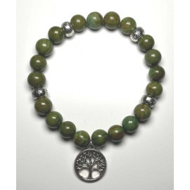 MISS CELTIC Bracelet, Green Aventurine Beads