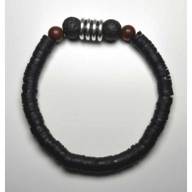 Bracelet MISS CELTIC Création Perles en Bois et Perles de Lave Noir