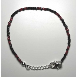 Bracelet Fin MISS CELTIC Création Perles Noires et Rouges