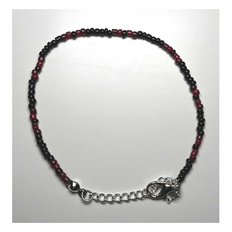 Bracelet Fin MISS CELTIC Création Perles Noires et Rouges
