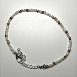 Bracelet Fin MISS CELTIC Création Perles Nacrées et Beige