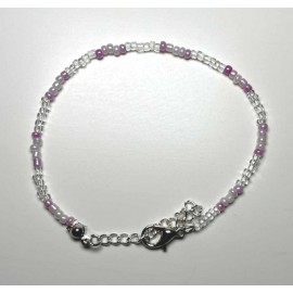 Bracelet Fin MISS CELTIC Création Perles Roses Transparantes et Nacrées