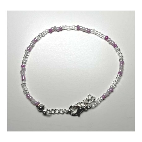 Bracelet Fin MISS CELTIC Création Perles Roses Transparantes et Nacrées