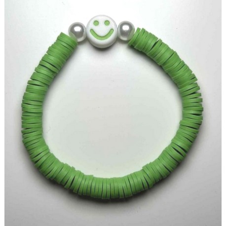 Small MISS CELTIC Smiley Face Bracelet with Orange Flat Beads