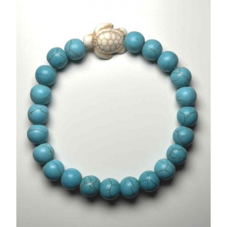 Bracelet MISS CELTIC Création Perles Turquoises et Tortue Marine