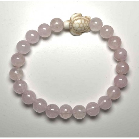 Bracelet MISS CELTIC Création Perle Tortue et Perles de Quartz Rose Naturel