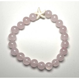 MISS CELTIC Bracelet - Starfish Bead and Natural Rose Quartz Beads