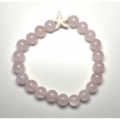 Bracelet MISS CELTIC Création Perle Etoile de Mer et Perles de Quartz Rose Naturel