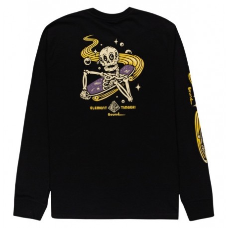 Tee Shirt Long Sleeves Man ELEMENT Timber Transender Flint Black