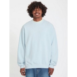 VOLCOM Men's Single Stone Crew Neck Sweatshirt, Light Blue Acid