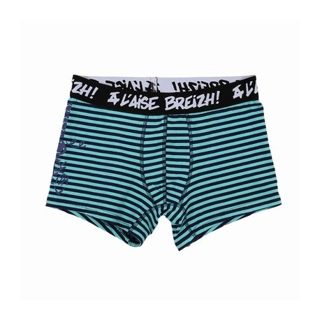 Male boxer L'Aise Breizh Veron Striped Jean Mint