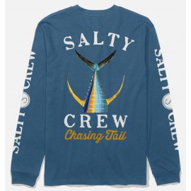 Tee Shirt Manche Longue Homme SALTY CREW Tailed Cast Blue