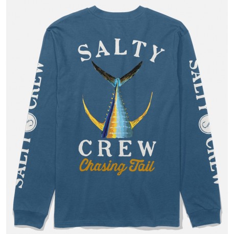 Tee Shirt Manche Longue Homme SALTY CREW Tailed Cast Blue