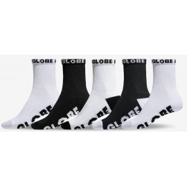 Pack de 5 Chaussettes Globe Junior Quarter Black White