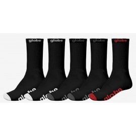 Pack de 5 Chaussettes Globe OG Hi Crew Noir Assortis