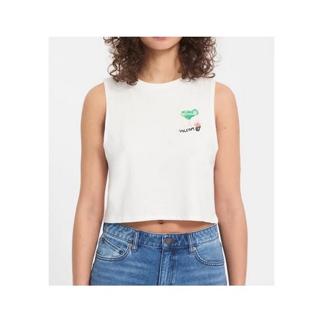 VOLCOM Women's Mickey Mason Off-White Tank Top