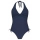 BARTS Solid Halter Navy One-Piece Swimsuit