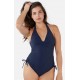 BARTS Solid Halter Navy One-Piece Swimsuit