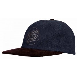 Santa Cruz Opus Dot Snapback Cap Dark Denim Coffee Cord