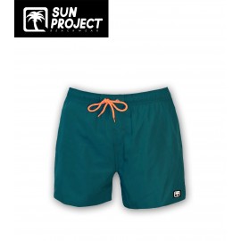 Boardshort Homme SUN PROJECT Vert Emeraude et Cordon fluo