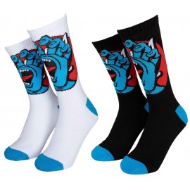 Pack de Deux paire de Chaussettes Santa Cruz Classic Hand Dot White & Black