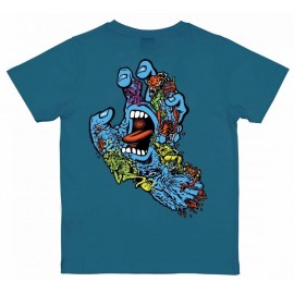 Santa Cruz Youth Roskopp Screaming Five Teal Tee Shirt Junior