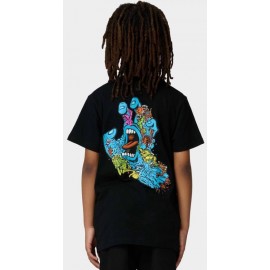 Santa Cruz Youth Roskopp Screaming Five Black Tee Shirt Junior