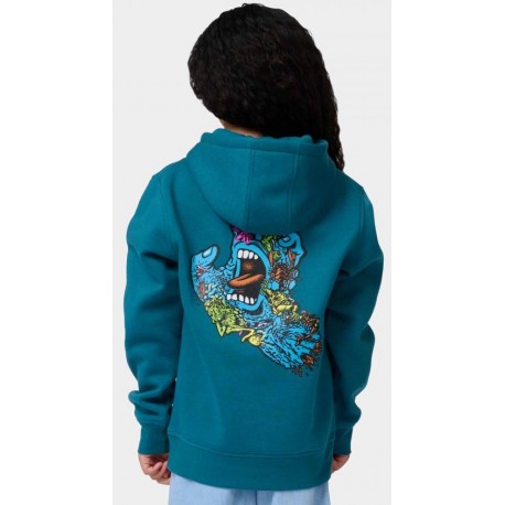 Santa Cruz Youth Roskopp Screaming Five Teal Sweatshirt