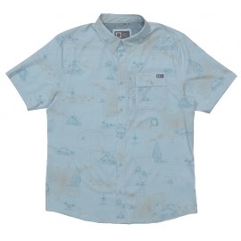 Men's Salty Crew Flagship UV Button Up Clear Sky Shirt