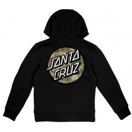 Santa Cruz Youth Stamped Opus Camo Black Hood Sweatshirt