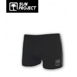 Men's Boxer Swimsuit SUN PROJECT Black with Grey Stripe