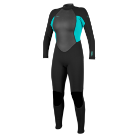 Combinaison O'Neill Femme Reactor 3/2mm Back Zip Black Aqua