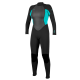 O'Neill Reactor Women 3/2mm Back Zip Wetsuit Black Aqua