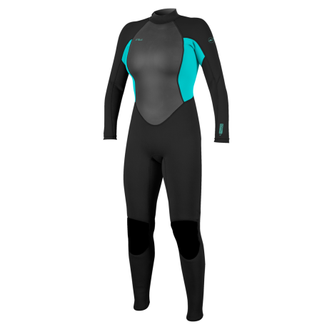 O'Neill Reactor Women 3/2mm Back Zip Wetsuit Black Aqua