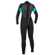 Combinaison O'Neill Femme Reactor 3/2mm Back Zip Black Aqua