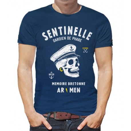 Men's Stered Sentinel Peony Blue T-Shirt