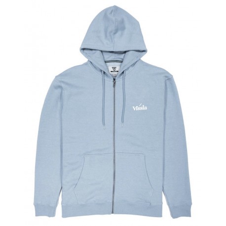 VISSLA Extra Strength Eco Faded Denim Zip-Up Hoodie