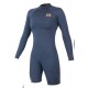 Women’s Sooruz Fly Long Sleeve Shorty Organic Oysterprene Back Zip 2/2mm Navy
