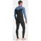 C-Skins NuWave Session Chest Zip 3/2mm Black Steel Blue X Lime Men Wetsuit