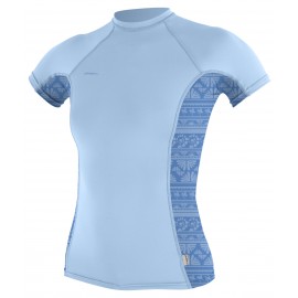 Lycra O'Neill Femme Manche Courte Hyperfreak Skins Chambray Blue Surf Abstract