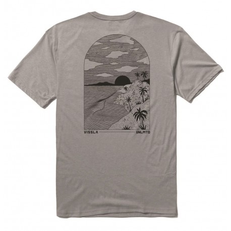 Tee Shirt Homme VISSLA Cliffside Comp Lite Eco Drirelease Grey Heather