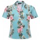 Women's RJC Guanani Vahine Hibiscus Aqua Hawaiian Shirt