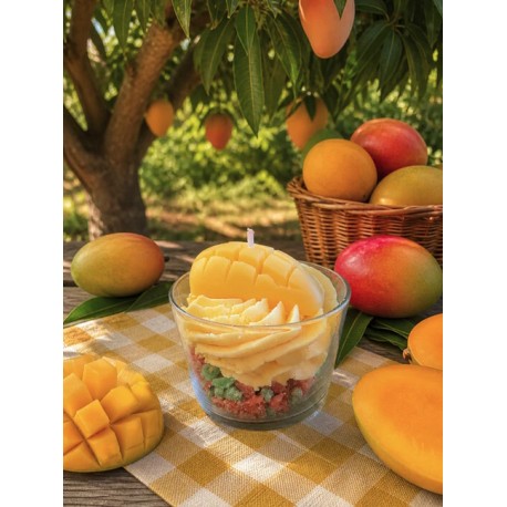 Bougie Artisanale Maison LUNALYS Chantilly Mangue Petit Format