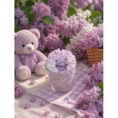 Bougie Artisanale Maison LUNALYS Chanttilly Lilas Grand Format