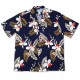 Chemise Hawaïenne Two Palms Hawaiian Orchid Navy