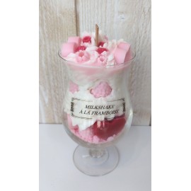 Bougie Artisanale Maison LUNALYS Milkshake Chantilly Hurricane Framboise