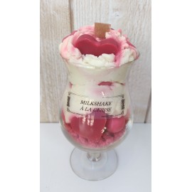 Bougie Artisanale Maison LUNALYS Milkshake Chantilly Hurricane Cerise