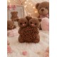 Bougie Moulée Artisanale Maison LUNALYS Double Nounours Chocolat Noisette